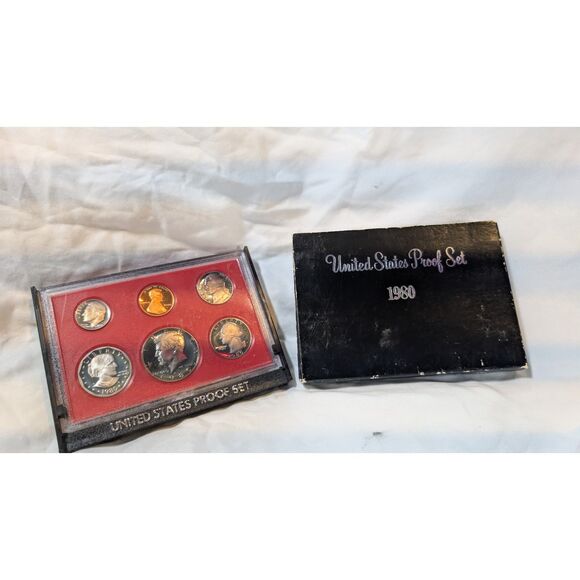 United States Proof Set 1980 6 US Coins - Picture 1 of 3